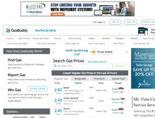 Tablet Screenshot of northcarolinagasprices.com
